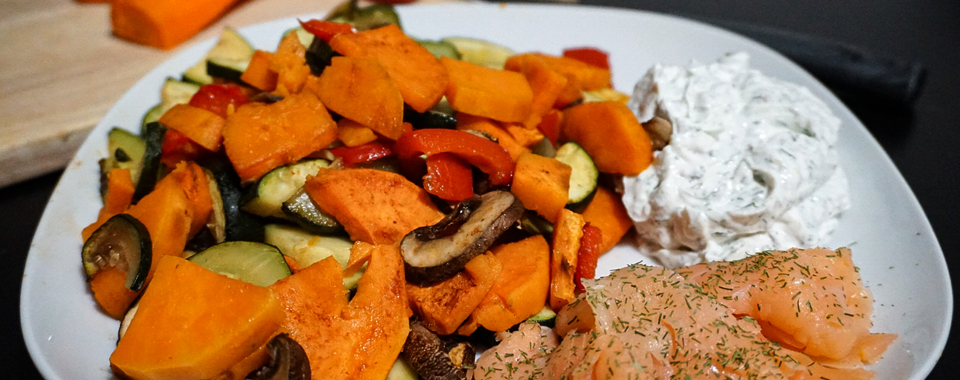 Ofengemüse mit Lachs